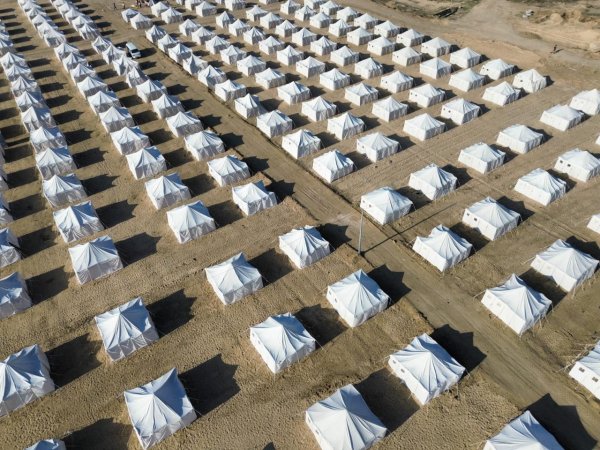 اللجنة المصرية تواصل إنشاء وتجهيز المخيمات الإيوائية شمال وجنوب قطاع غزة لخدمة آلاف الأسر المتضررة