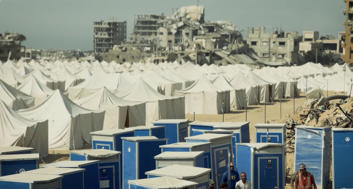 Portable Toilets Arrive at Egyptian Committee Camps in Northern Gaza