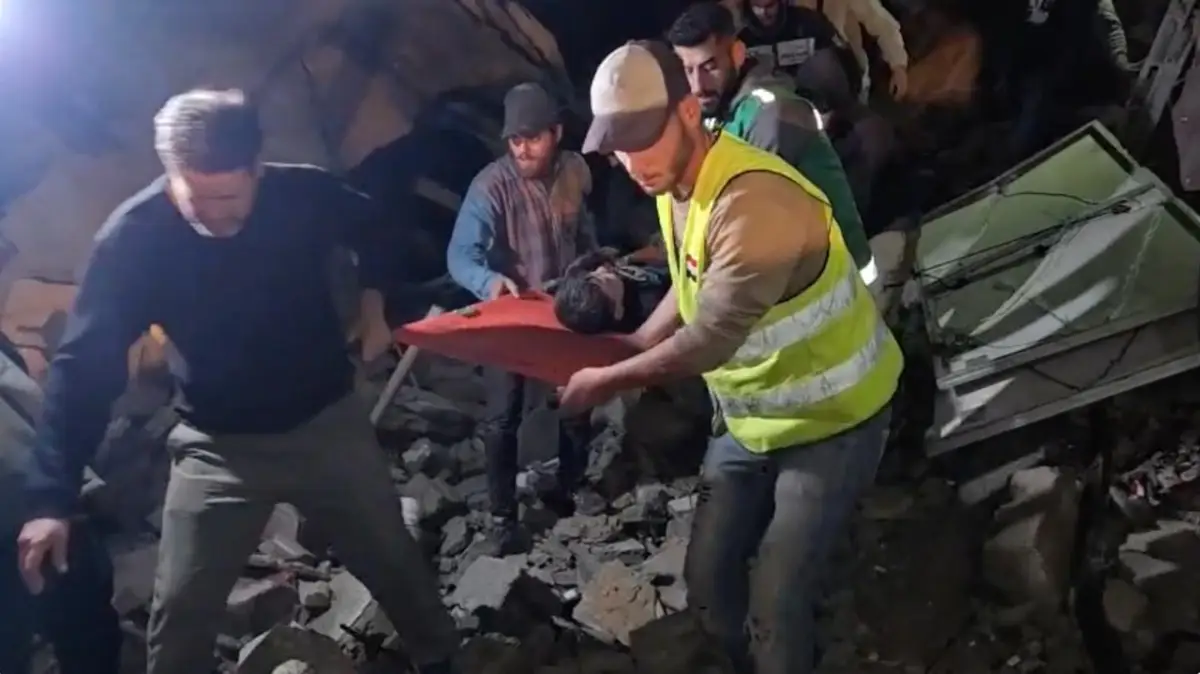 Woman and Child Rescued Alive from Collapsed Home in Northern Gaza