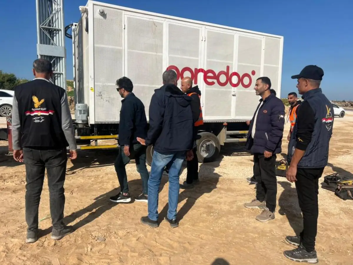 Egyptian Committee and Ooredoo Complete Telecom Relay Tower Beside Egyptian Shelter in Netzarim