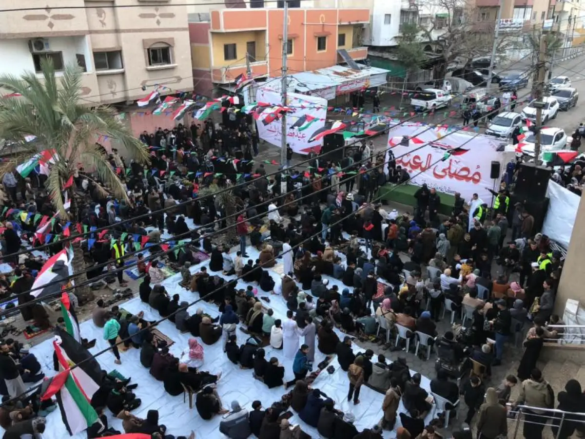 The Egyptian Committee is holding Eid prayers in the Gaza Strip