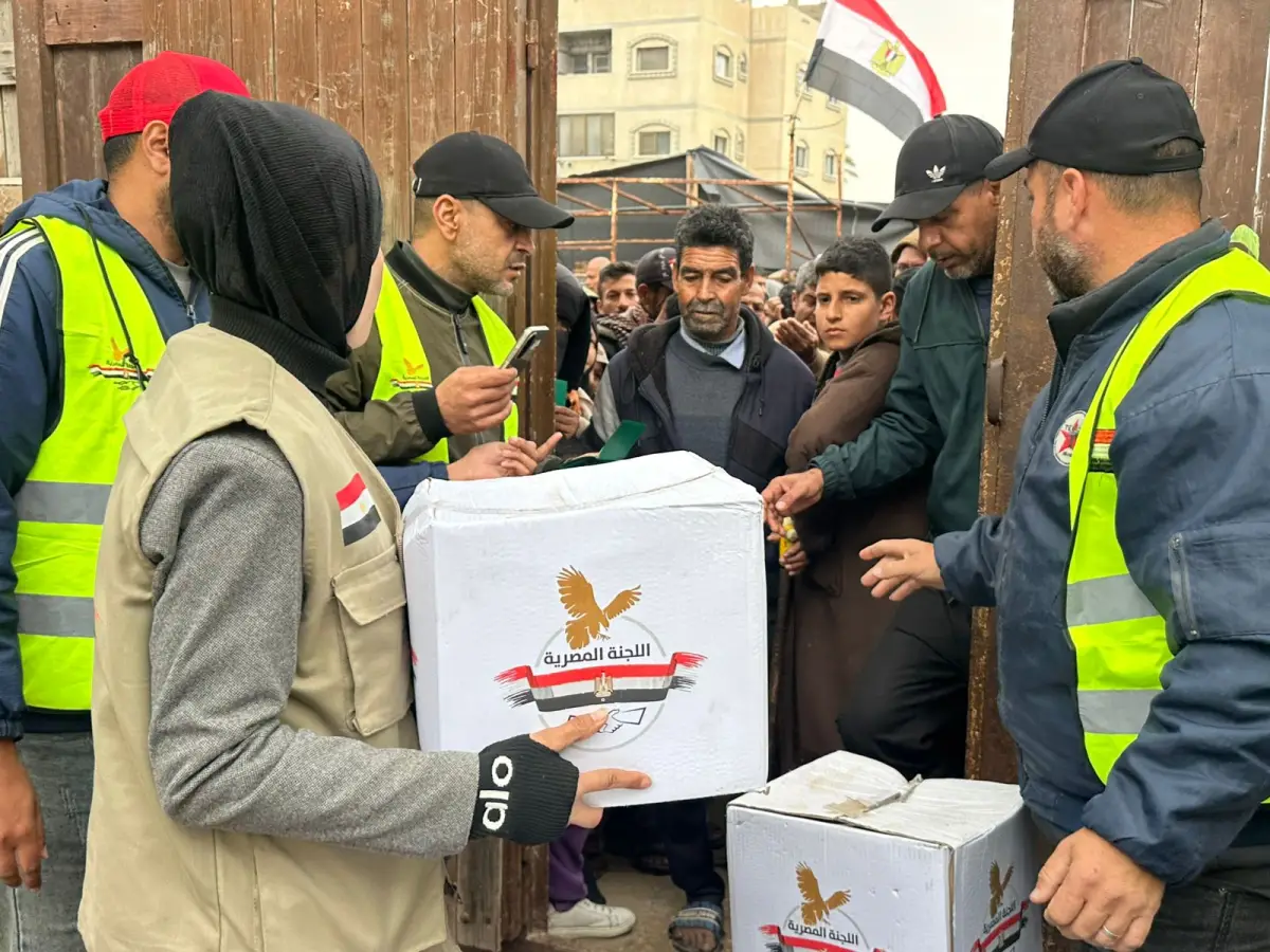 The Egyptian Committee Begins a Campaign to Distribute Food Parcels in Khan Yunis Governorate