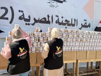 The Egyptian Committee distributes 1,000 cartons of milk in eastern Gaza